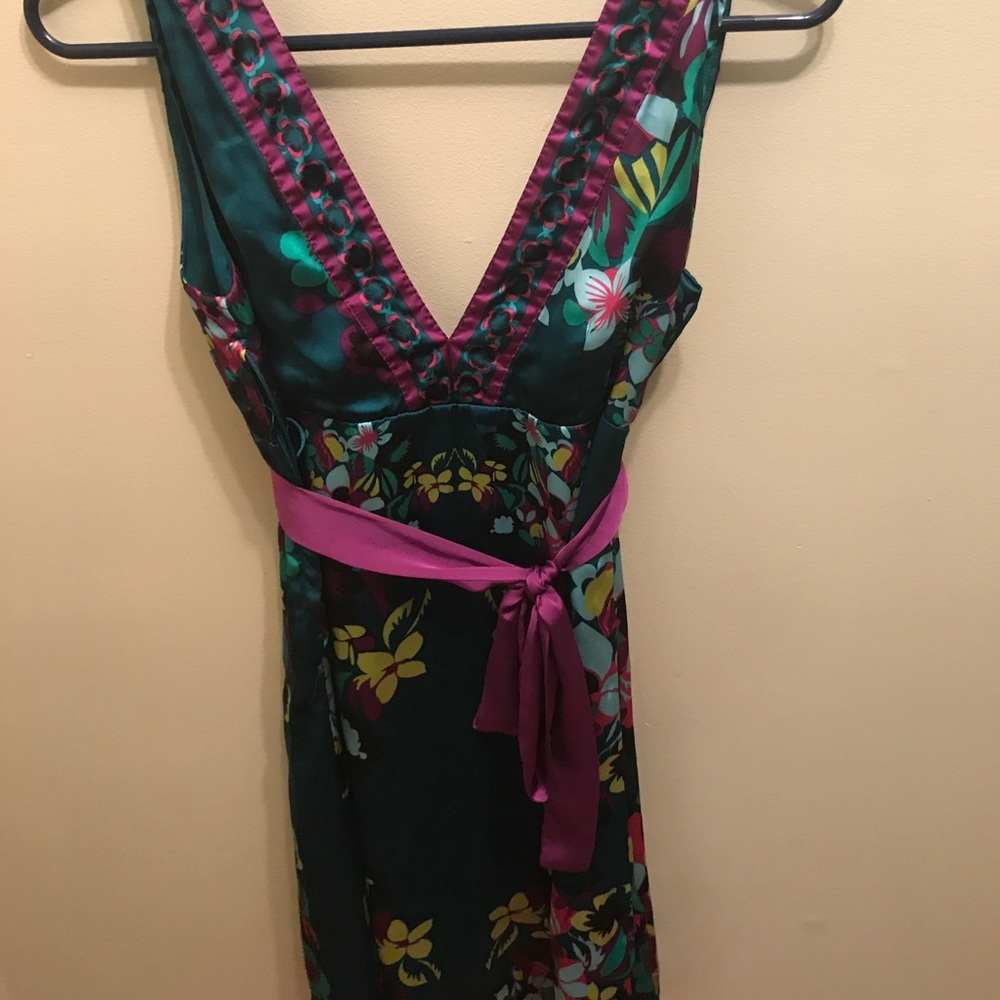 H&M floral satin dress, Sz 4 - Picture 4 of 4